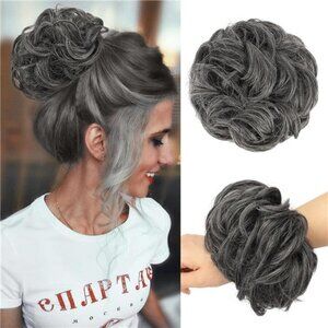 Messy Bun Hair Piece - Large Wavy Curly Elastic Hair Bun Scrunchies Ponytail